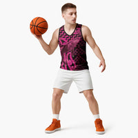 Humpback Whale Matariki New Zealand Basketball Jersey NZ Maori Paikea Poutama Luxury Pink LT14 - Polynesian Pride