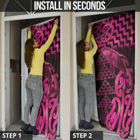 Humpback Whale Matariki New Zealand Door Cover NZ Maori Paikea Poutama Luxury Pink LT14 - Polynesian Pride