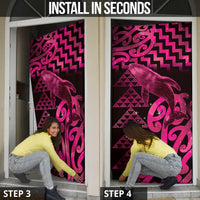 Humpback Whale Matariki New Zealand Door Cover NZ Maori Paikea Poutama Luxury Pink LT14 - Polynesian Pride