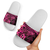 Humpback Whale Matariki New Zealand Slide Sandals NZ Maori Paikea Poutama Luxury Pink