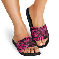 Humpback Whale Matariki New Zealand Slide Sandals NZ Maori Paikea Poutama Luxury Pink