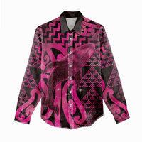 Humpback Whale Matariki New Zealand Women Casual Shirt NZ Maori Paikea Poutama Luxury Pink LT14 - Polynesian Pride