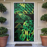 Humpback Whale Matariki New Zealand Door Cover NZ Maori Paikea Poutama Luxury Green LT14 Green - Polynesian Pride