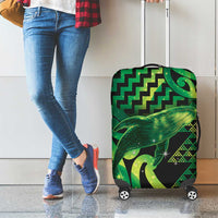 Humpback Whale Matariki New Zealand Luggage Cover NZ Maori Paikea Poutama Luxury Green LT14 - Polynesian Pride