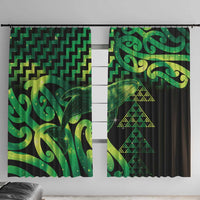 Humpback Whale Matariki New Zealand Window Curtain NZ Maori Paikea Poutama Luxury Green