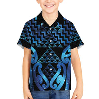 Taniko Motifs Matariki New Zealand Kid Hawaiian Shirt NZ Niho Taniwha Poutama