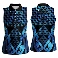 Taniko Motifs Matariki New Zealand Women Sleeveless Polo Shirt NZ Niho Taniwha Poutama LT14 - Polynesian Pride