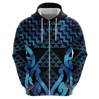 Taniko Motifs Matariki New Zealand Zip Hoodie NZ Niho Taniwha Poutama