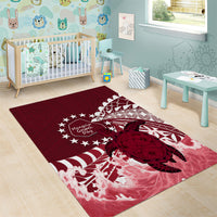 Cook Islands Mangaia Gospel Day Area Rug Polynesian Art With Sea Turtle