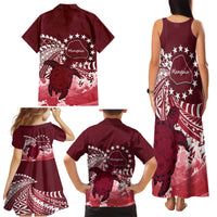 Cook Islands Mangaia Gospel Day Family Matching Tank Maxi Dress and Hawaiian Shirt Polynesian Art With Sea Turtle