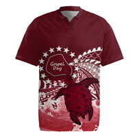 Cook Islands Mangaia Gospel Day Rugby Jersey Polynesian Art With Sea Turtle