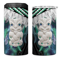 Aotearoa Korowai Motif 4 in 1 Can Cooler Tumbler Hei Tiki Poutama Maori Pattern