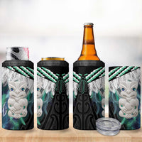 Aotearoa Korowai Motif 4 in 1 Can Cooler Tumbler Hei Tiki Poutama Maori Pattern