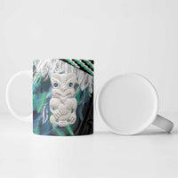 Aotearoa Korowai Motif Ceramic Mug Hei Tiki Poutama Maori Pattern - Polynesian Pride