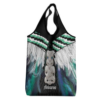 Aotearoa Korowai Motif Grocery Bag Hei Tiki Poutama Maori Pattern