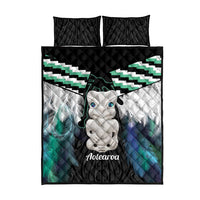 Aotearoa Korowai Motif Quilt Bed Set Hei Tiki Poutama Maori Pattern