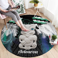 Aotearoa Korowai Motif Round Carpet Hei Tiki Poutama Maori Pattern LT14 - Polynesian Pride
