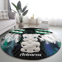 Aotearoa Korowai Motif Round Carpet Hei Tiki Poutama Maori Pattern LT14 - Polynesian Pride