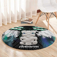 Aotearoa Korowai Motif Round Carpet Hei Tiki Poutama Maori Pattern LT14 - Polynesian Pride