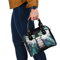 Aotearoa Korowai Motif Shoulder Handbag Hei Tiki Poutama Maori Pattern