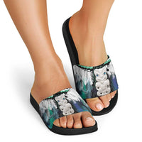 Aotearoa Korowai Motif Slide Sandals Hei Tiki Poutama Maori Pattern - Polynesian Pride