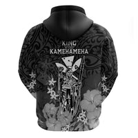 Polynesian Pride King Kamehameha Day Hawaii Hoodie Polynesia Tribal Kanaka and Hibiscus Black LT14 - Polynesian Pride