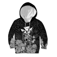 Personalised King Kamehameha Day Hawaii Kid Hoodie Polynesia Tribal Kanaka And Hibiscus Black LT14 Hoodie Black - Polynesian Pride