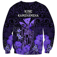 Polynesian Pride King Kamehameha Day Hawaii Sweatshirt Polynesia Tribal Kanaka And Hibiscus Purple LT14 - Polynesian Pride
