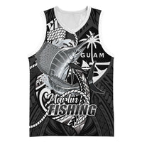 Guam Blue Marlin Fishing Basketball Jersey Guahan Fish Hook Tattoo Black Version