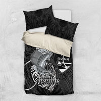 Guam Blue Marlin Fishing Bedding Set Guahan Fish Hook Tattoo Black Version