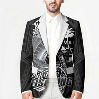 Guam Blue Marlin Fishing Blazer Guahan Fish Hook Tattoo Black Version