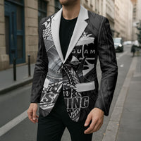 Guam Blue Marlin Fishing Blazer Guahan Fish Hook Tattoo Black Version