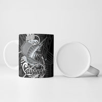 Guam Blue Marlin Fishing Ceramic Mug Guahan Fish Hook Tattoo Black Version