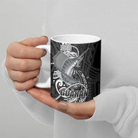 Guam Blue Marlin Fishing Ceramic Mug Guahan Fish Hook Tattoo Black Version