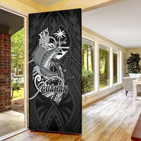 Guam Blue Marlin Fishing Door Cover Guahan Fish Hook Tattoo Black Version