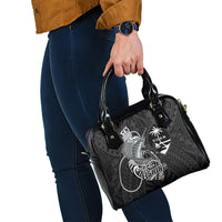 Guam Blue Marlin Fishing Shoulder Handbag Guahan Fish Hook Tattoo Black Version