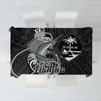 Guam Blue Marlin Fishing Tablecloth Guahan Fish Hook Tattoo Black Version