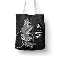 Guam Blue Marlin Fishing Tote Bag Guahan Fish Hook Tattoo Black Version