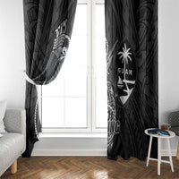 Guam Blue Marlin Fishing Window Curtain Guahan Fish Hook Tattoo Black Version