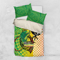 Hawaii Blue Marlin Fishing Bedding Set Hawaiian Kanaka Kakau Reggae