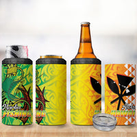 Hawaii Blue Marlin Fishing 4 in 1 Can Cooler Tumbler Hawaiian Kanaka Kakau Reggae