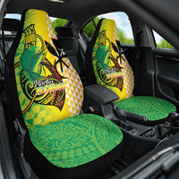 Hawaii Blue Marlin Fishing Car Seat Cover Hawaiian Kanaka Kakau Reggae