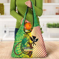 Hawaii Blue Marlin Fishing Grocery Bag Hawaiian Kanaka Kakau Reggae