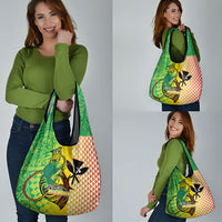 Hawaii Blue Marlin Fishing Grocery Bag Hawaiian Kanaka Kakau Reggae