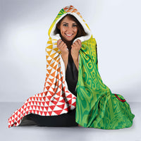Hawaii Blue Marlin Fishing Hooded Blanket Hawaiian Kanaka Kakau Reggae