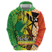 Hawaii Blue Marlin Fishing Hoodie Hawaiian Kanaka Kakau Reggae