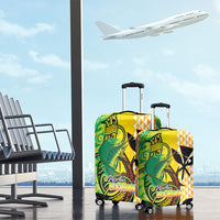 Hawaii Blue Marlin Fishing Luggage Cover Hawaiian Kanaka Kakau Reggae
