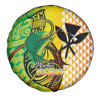 Hawaii Blue Marlin Fishing Spare Tire Cover Hawaiian Kanaka Kakau Reggae
