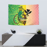Hawaii Blue Marlin Fishing Tapestry Hawaiian Kanaka Kakau Reggae