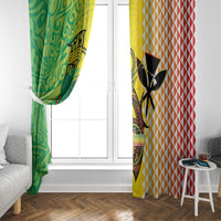 Hawaii Blue Marlin Fishing Window Curtain Hawaiian Kanaka Kakau Reggae